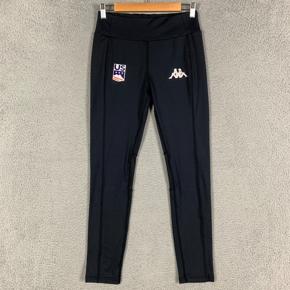 Kappa Kombat Day Leggings Adult Medium M Black US Ski Team Compression Active